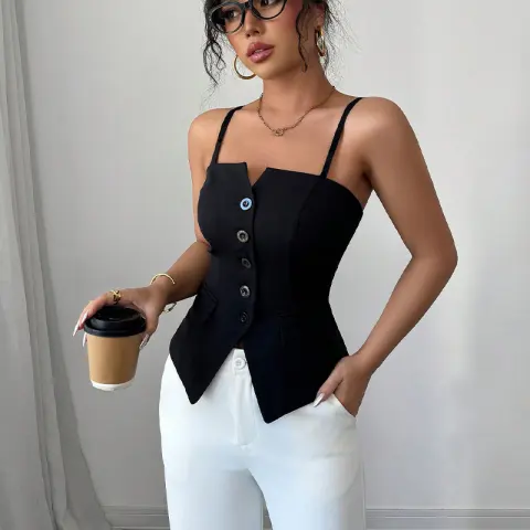 Fashionable Temperament Camisole Cardigan Women's Vest