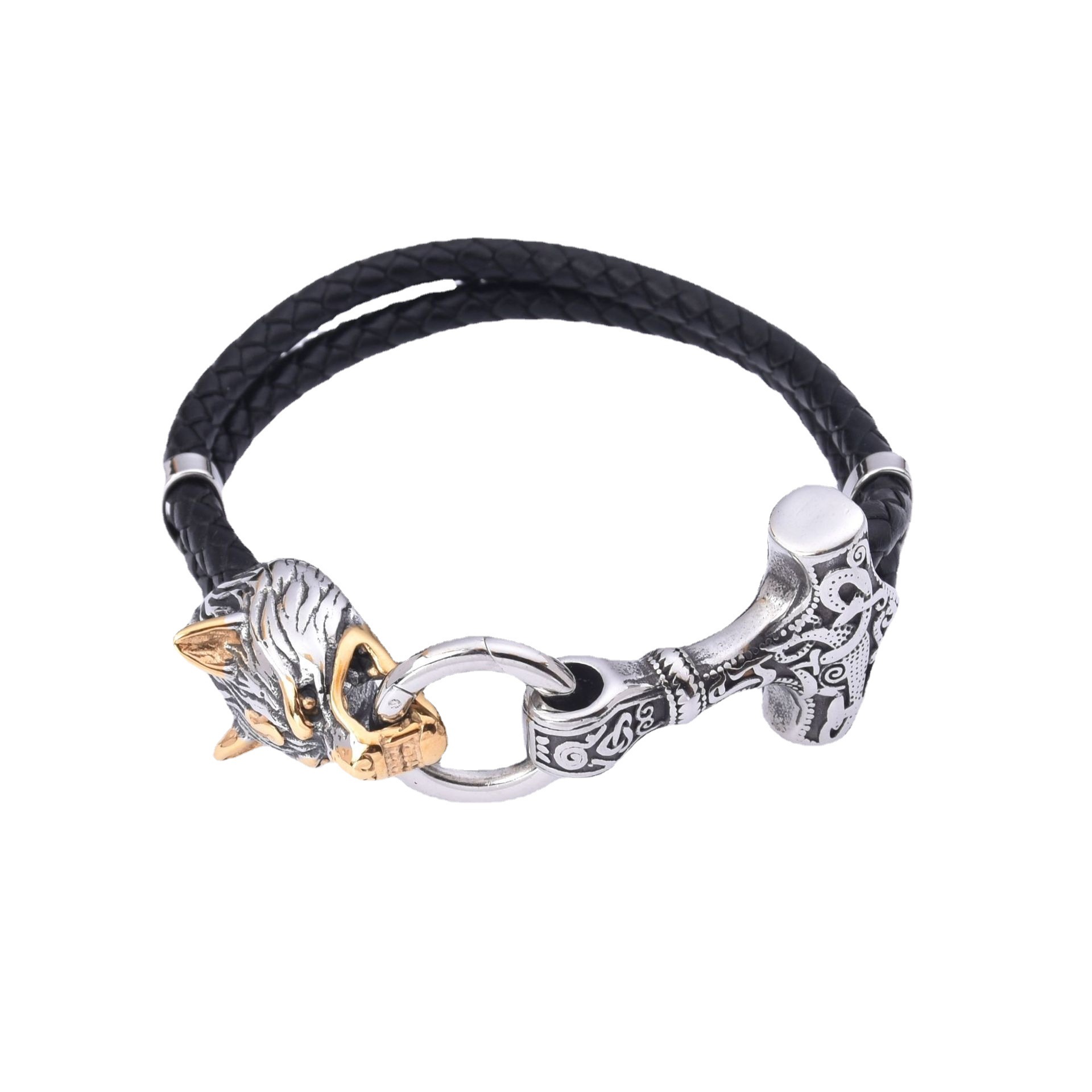 Stainless Steel Wolf Head Bracelet