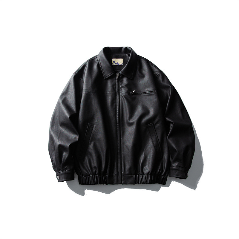 Casual Matte PU Leather Jacket Men's Coat