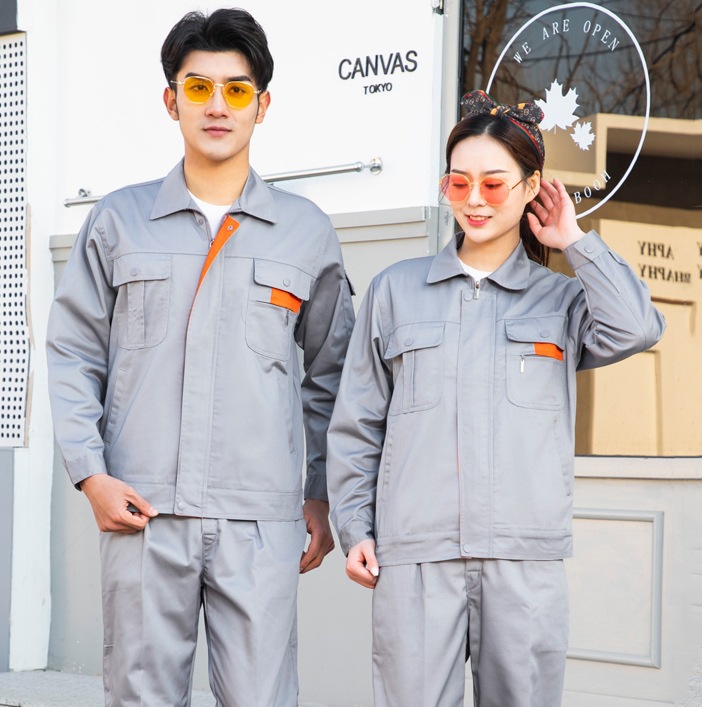 Light Gray Orange Pocket Suit