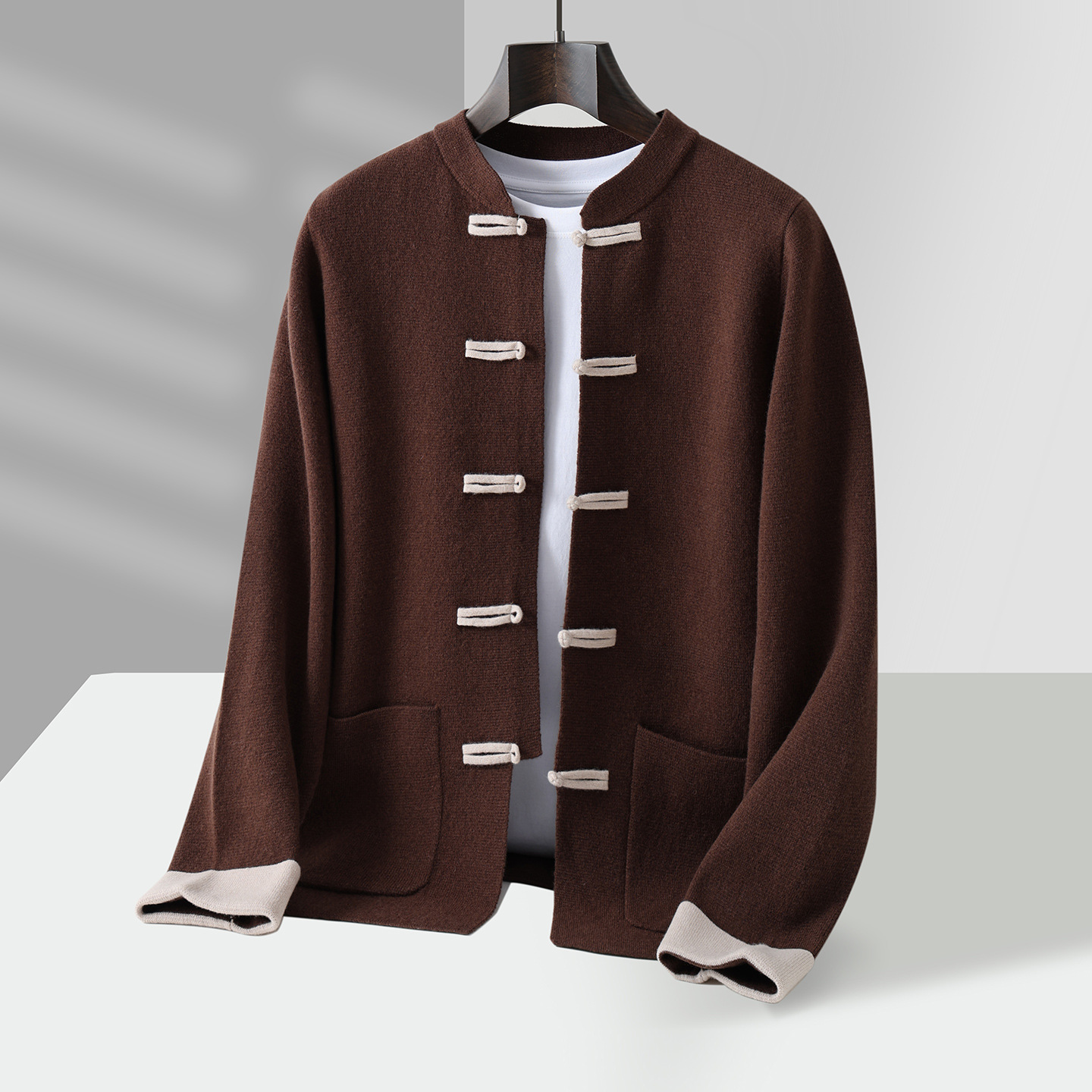 Chinese-style Tang Suit Mens Retro Casual Long-sleeve Jacket