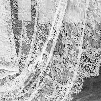 Available In Black And White With Lace Eyelash And Lace Fabric