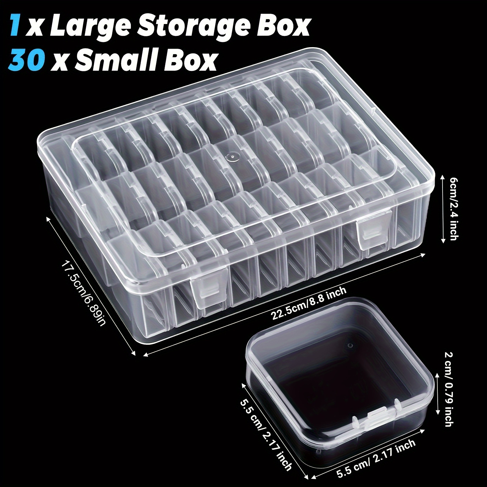 Title 4, 30 Grid 55cm Plastic Small Square Box Household...