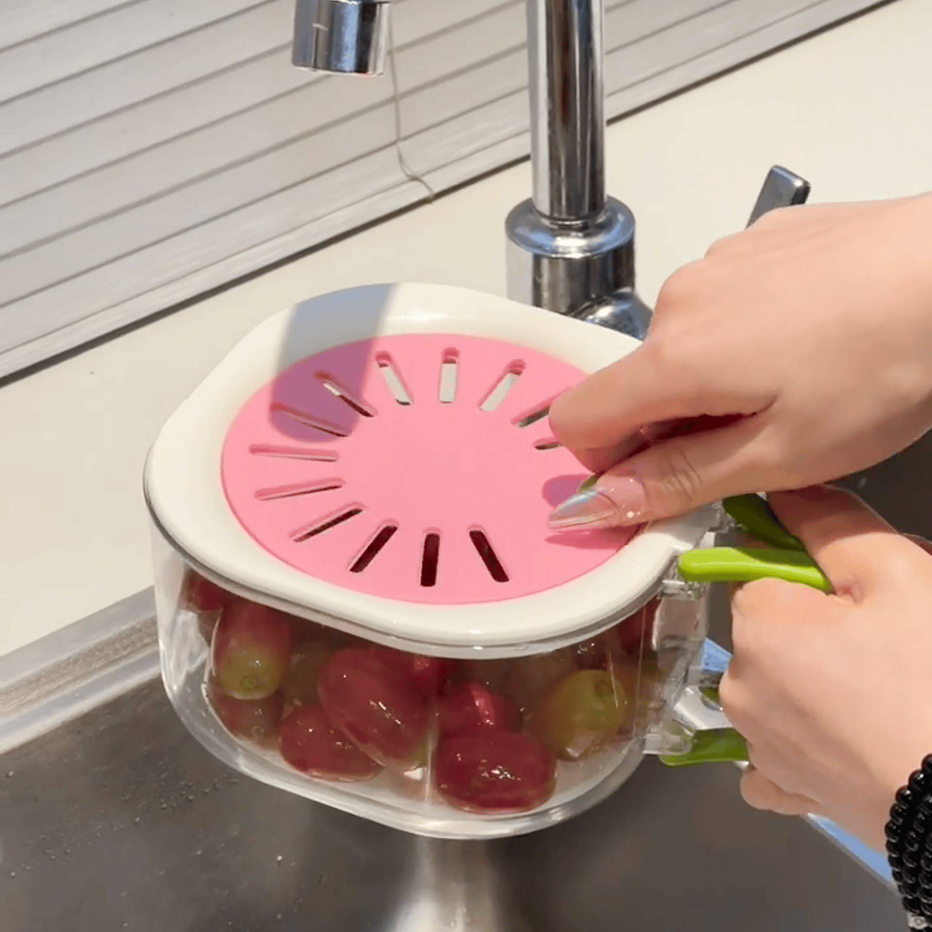 Faucet Vegetable Washing Fruit Drain Basket