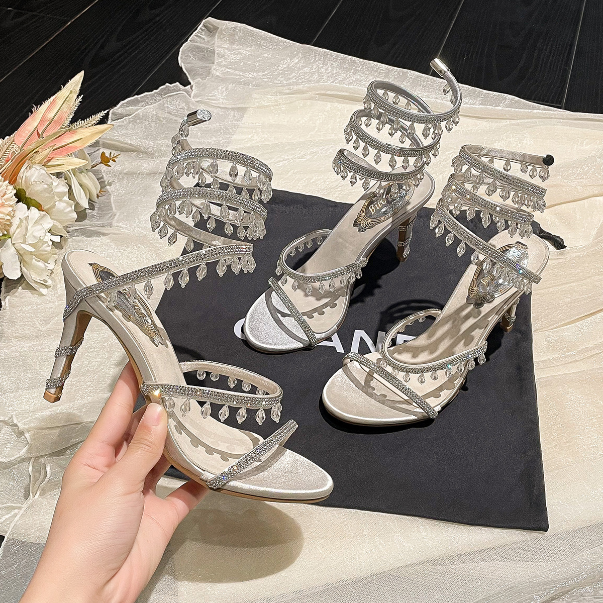 New Womens High-heeled Stiletto Sandals