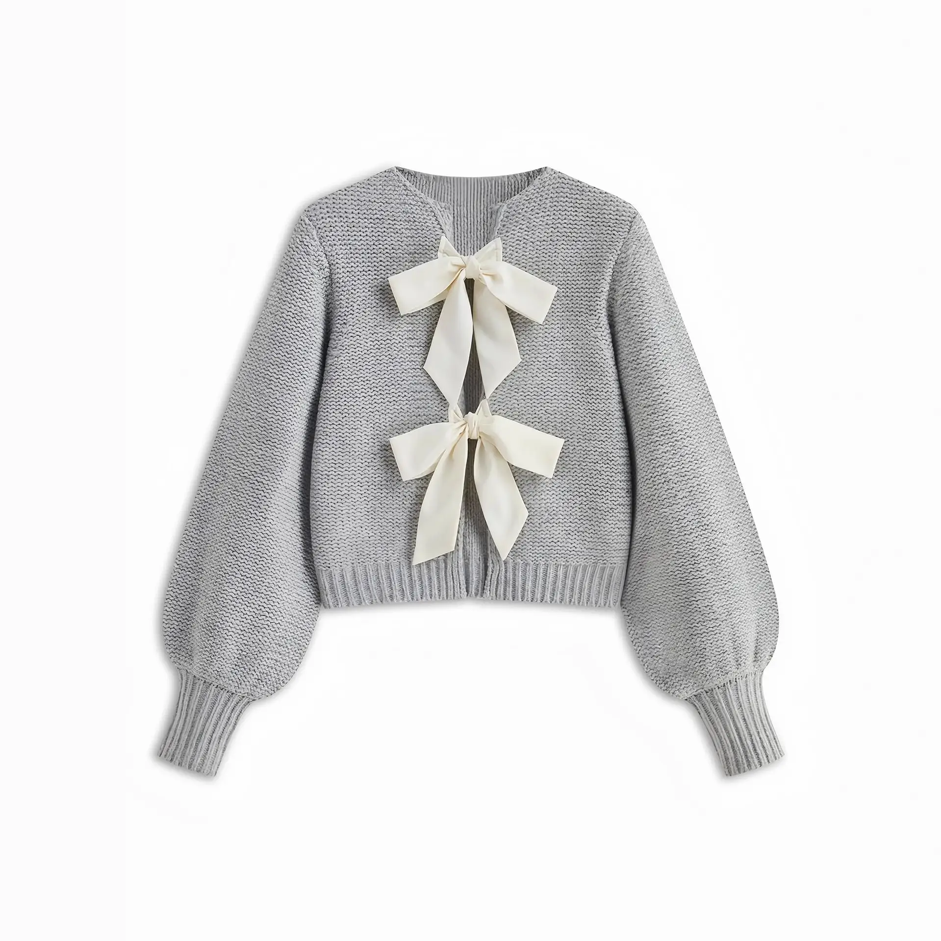 Womens Polyester Long-sleeved Knitted Sweater