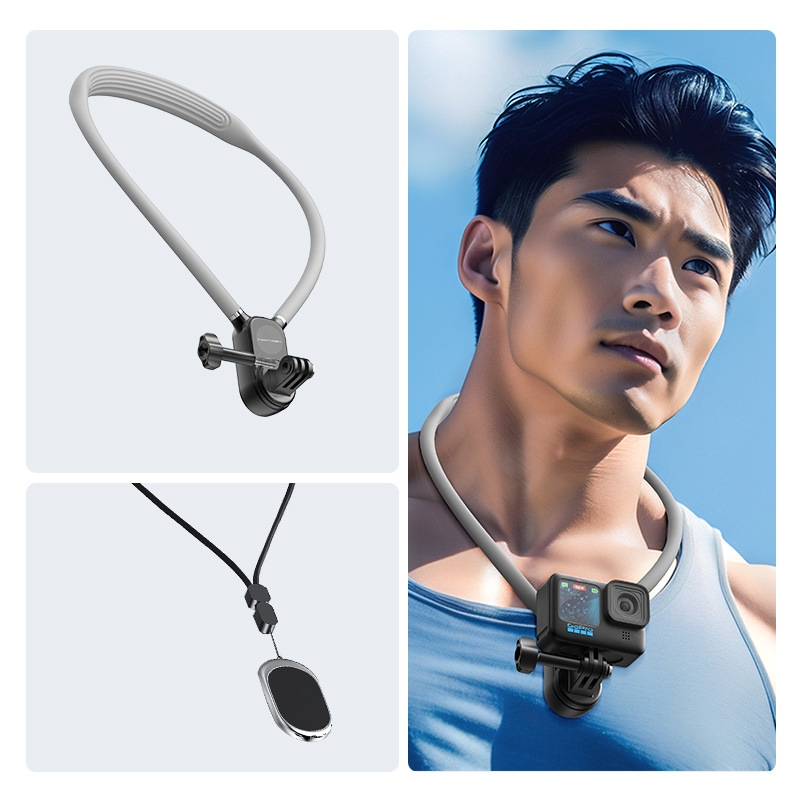 Applicable To Neck Hanging Sports Camera Cell Phone Neck Hanging Shooting Bracket Magnetic Anti-shake