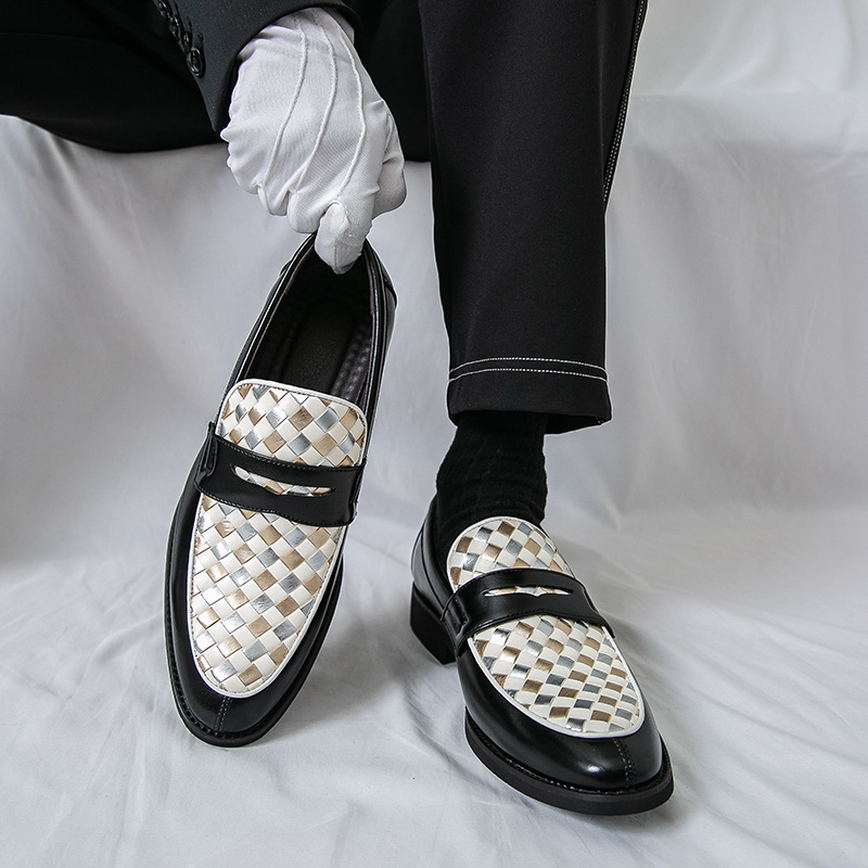 Mens Casual Pointed-toe Leather Shoes