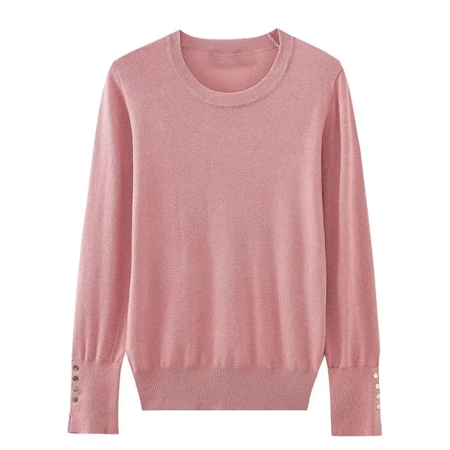 Women's Round Neck Slim Bottoming Basic Sweater Dark Pink - Shop at LoveMi