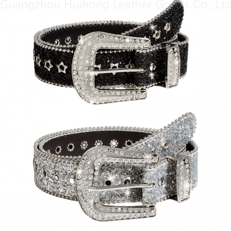 Rhinestone Belt With A Wide Design Trendy In European And American Styles