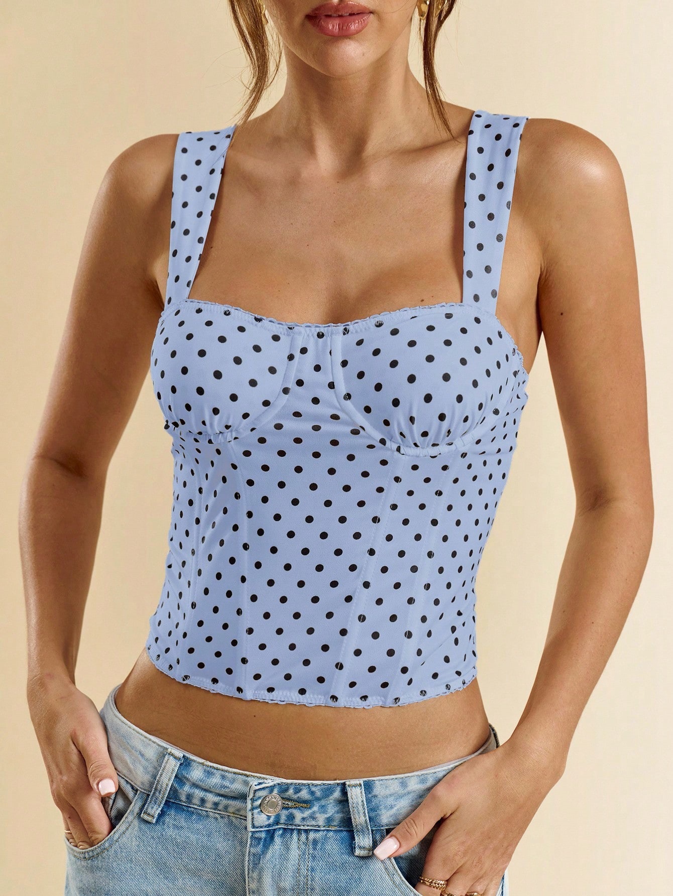 Women’s Polka Dot Underwire Camisole – Party & Date Night Top
