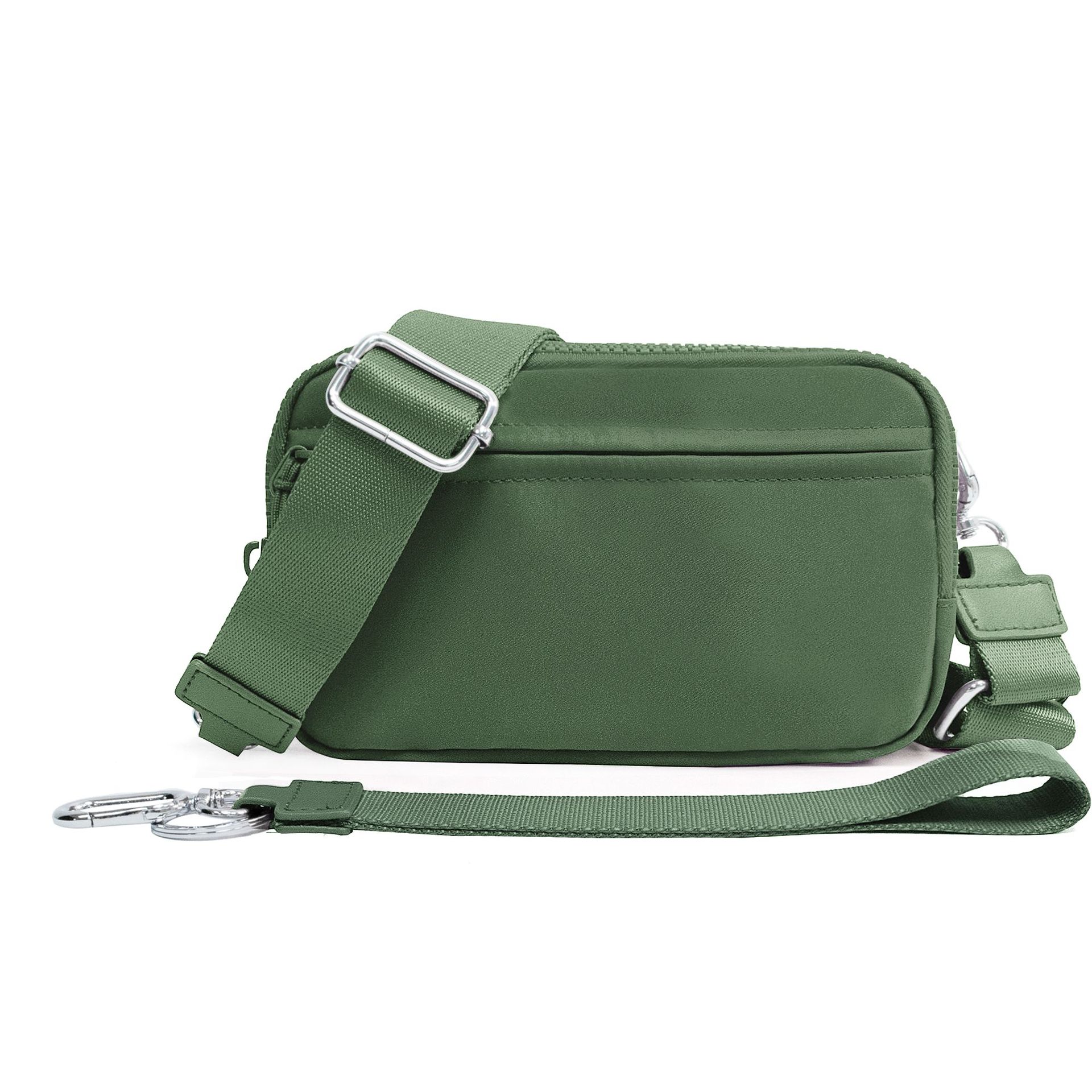 Mens Double-Layer Polyester Waterproof Crossbody Waist Bag