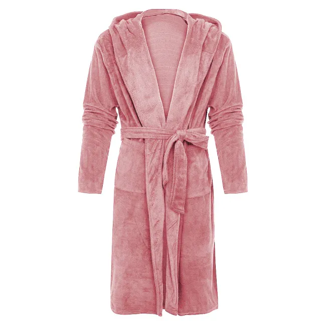 Women's Long Bathrobe With Belt Pink - Shop at LoveMi