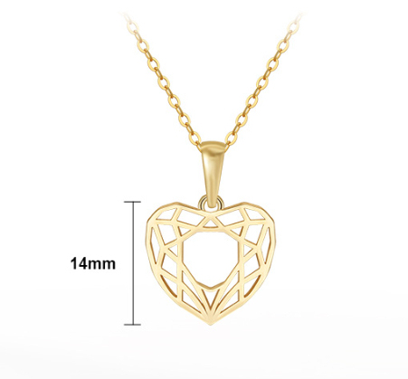Women's Mesh Love Heart-shaped Pendant Necklace