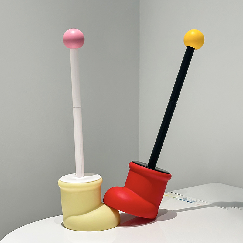 Household No-dead-corner Bathroom Cleaning Brush Set With Base And Long Handle