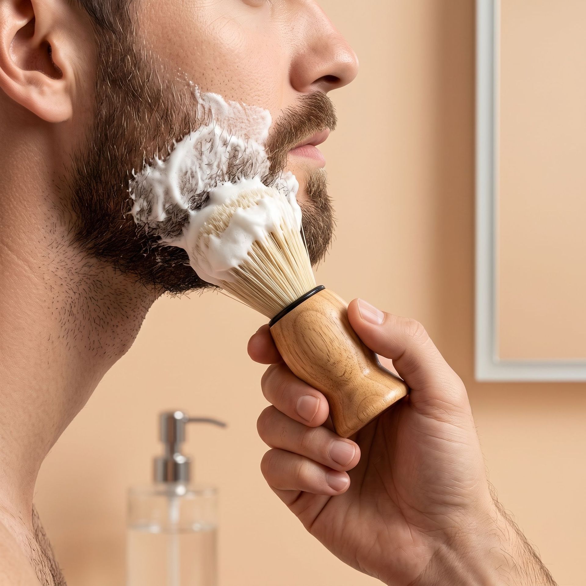 Beard Brush Portable With A Solid-wood Handle For Everyday Use