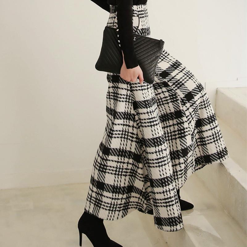 Temperament Black And White Houndstooth Slim fit Wide legged Pants White - Shop at LoveMi