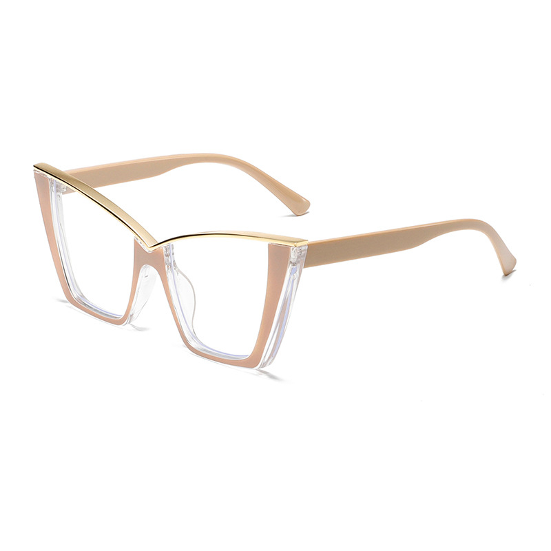European And American Ins Cat Eye Frame Trendy All match Anti blue Light Glasses Coffee Frame Transparent Sheet - Shop at LoveMi