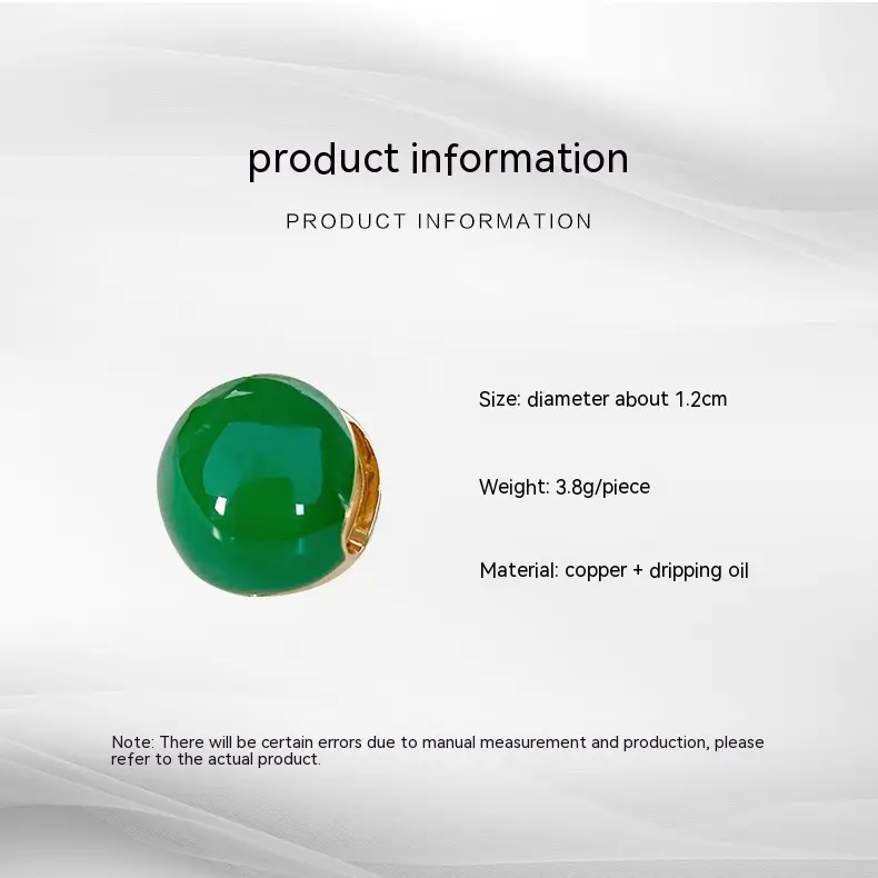Ins New Oil Dripping Jequirity Bean Ball Ear Clip Women's Light Luxury High-grade Sense Not Easy To Fade Frosty Style Earrings