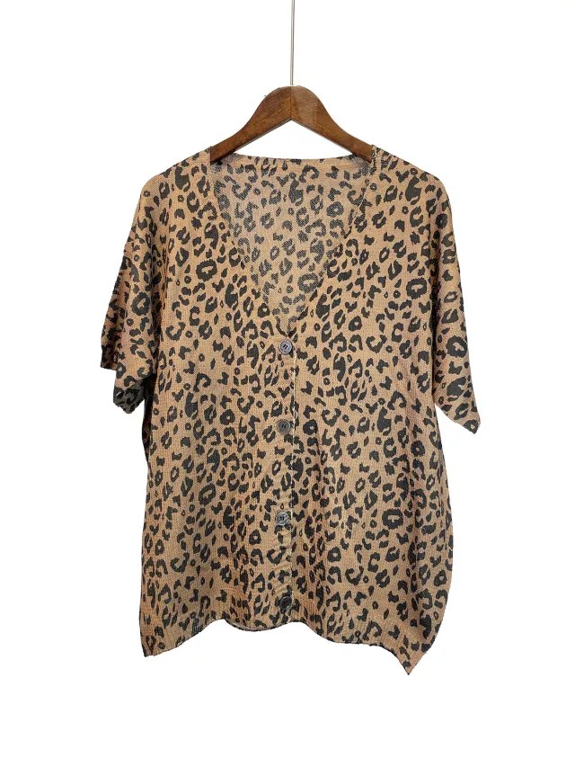 Loose Leopard Print Casual Women's Top Leopard - Shop at LoveMi