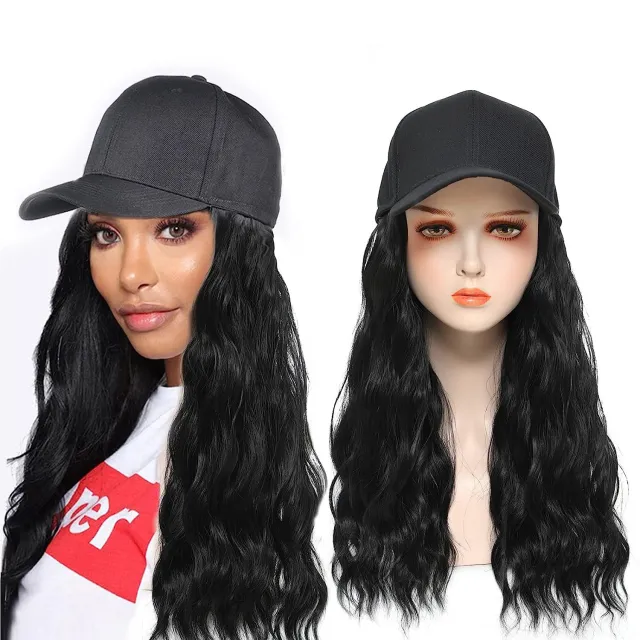 Hat One piece Women's Big Wave Long rolled Chemical Fiber Wig 1B - Shop at LoveMi