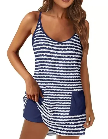 Women's Printed Sling Top One piece Shorts Jumpsuit Casual Suit Dark Blue - Shop at LoveMi