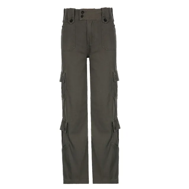Fried Street Straight Casual Pants American Style Gray - Shop at LoveMi