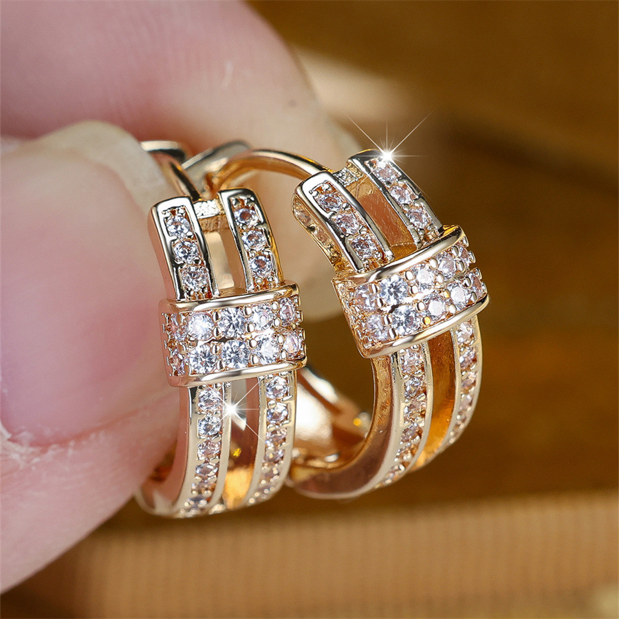 Zircon Earrings Trendy Vintage Light-luxury Style That Pairs Effortlessly With Any Look
