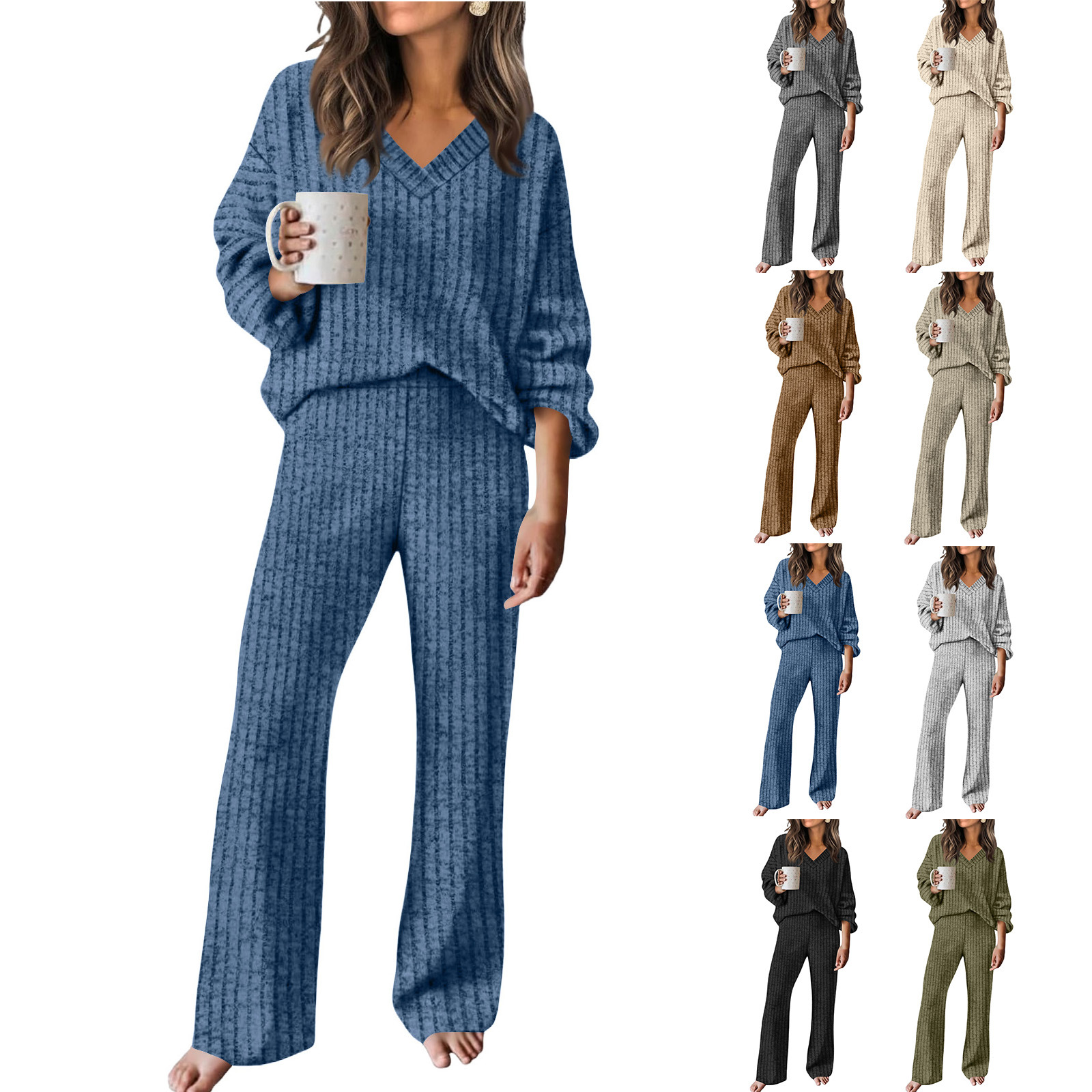 Women's Plus-Size Loose Long Pants Two-Piece Set