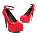 Womens Casual Low-heeled Pointed-toe Pumps With Ankle Strap view 3
