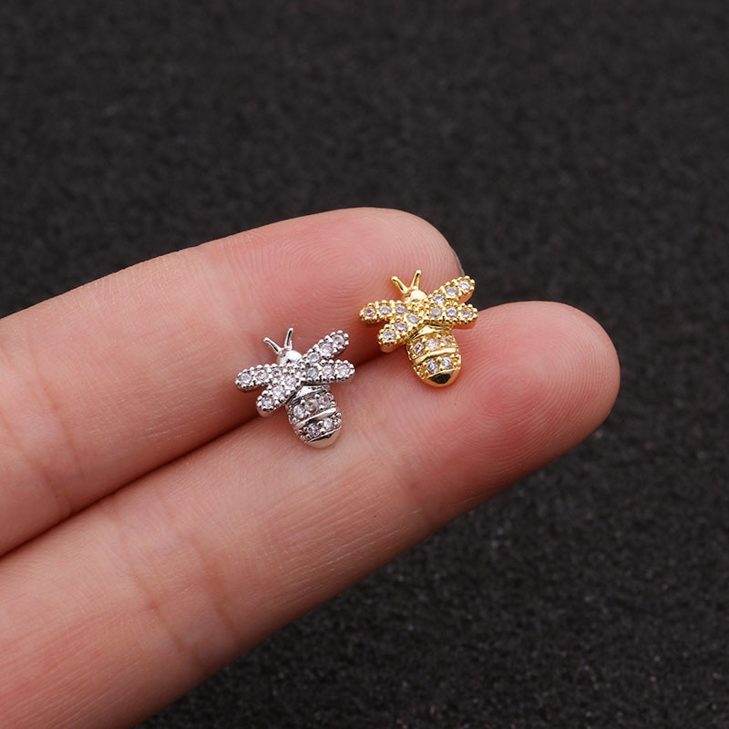 New Creative Mini Bee Thin-Stem Stud Earrings