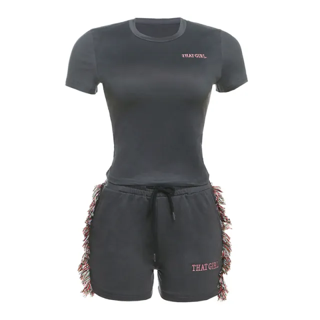 European And American Style Sexy Slim fit Short Embroidered Top Gray - Shop at LoveMi