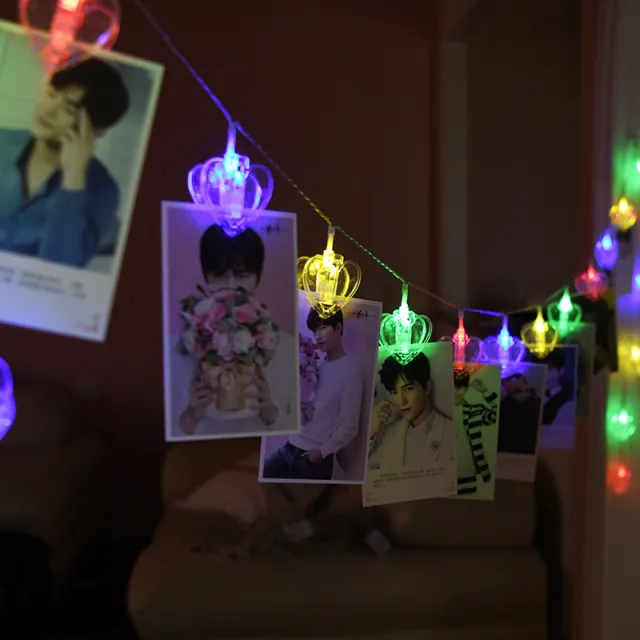 Photo Wall LED Light Room Layout Birthday Christmas Decoration Heart Clip Color - Shop at LoveMi