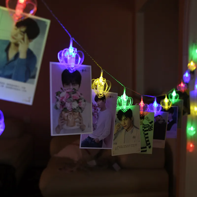 Photo Wall LED Light Room Layout Birthday Christmas Decoration - Heart Clip Color