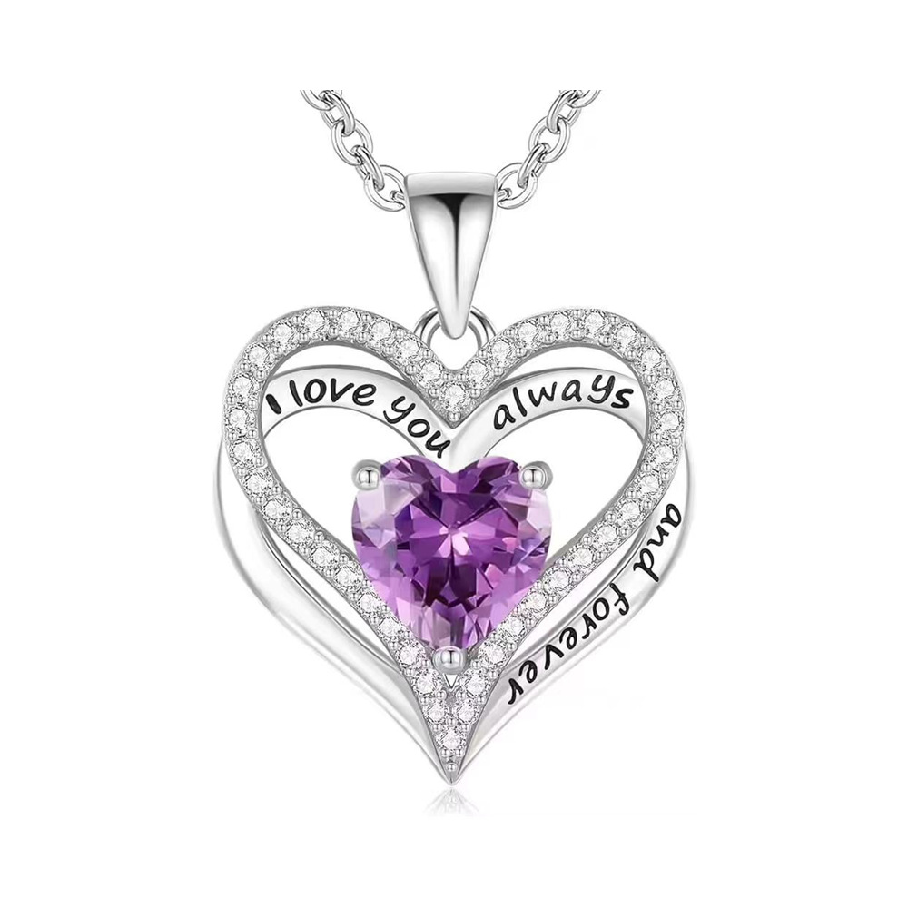 Heart-to-heart Color Double-layer Pendant Necklace