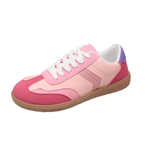 Women's Retro Colorblock Sneakers Flat Bottom Pumps Red - Shop at LoveMi