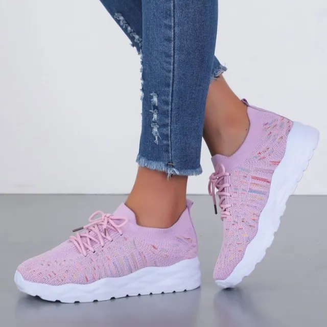 Summer New Fashion Sports And Leisure Flying Woven Large Size Women's Pumps Violet 38 - Shop at LoveMi