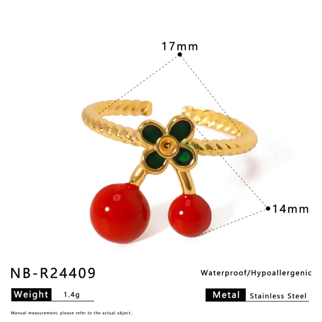 New Hot selling Stainless Steel Drip Summer Fruit Combination Ring Opening Nbr24409 - Shop at LoveMi