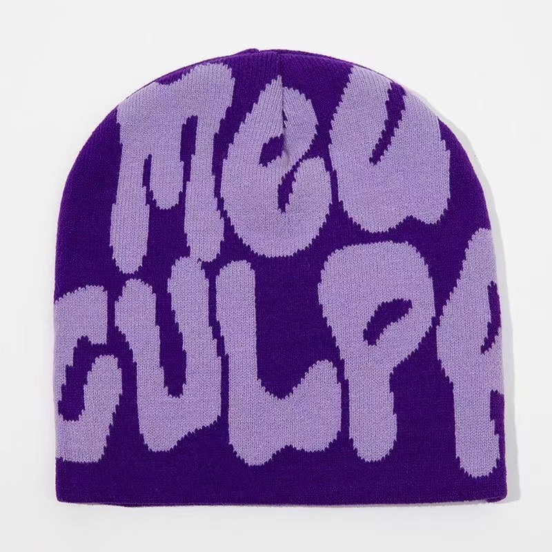 Autumn And Winter Warm Knitted Hat Letters Jacquard Hat