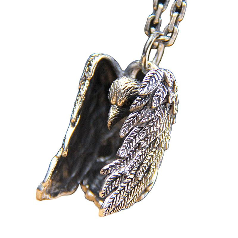 Vintage Evil Psychic Crow Sterling Silver Pendant
