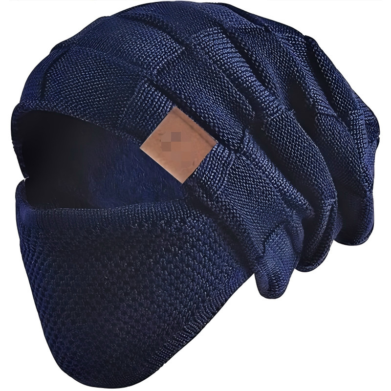 European And American Trendy Fashionable Warm Pullover Hat With A Classic Plaid Pattern
