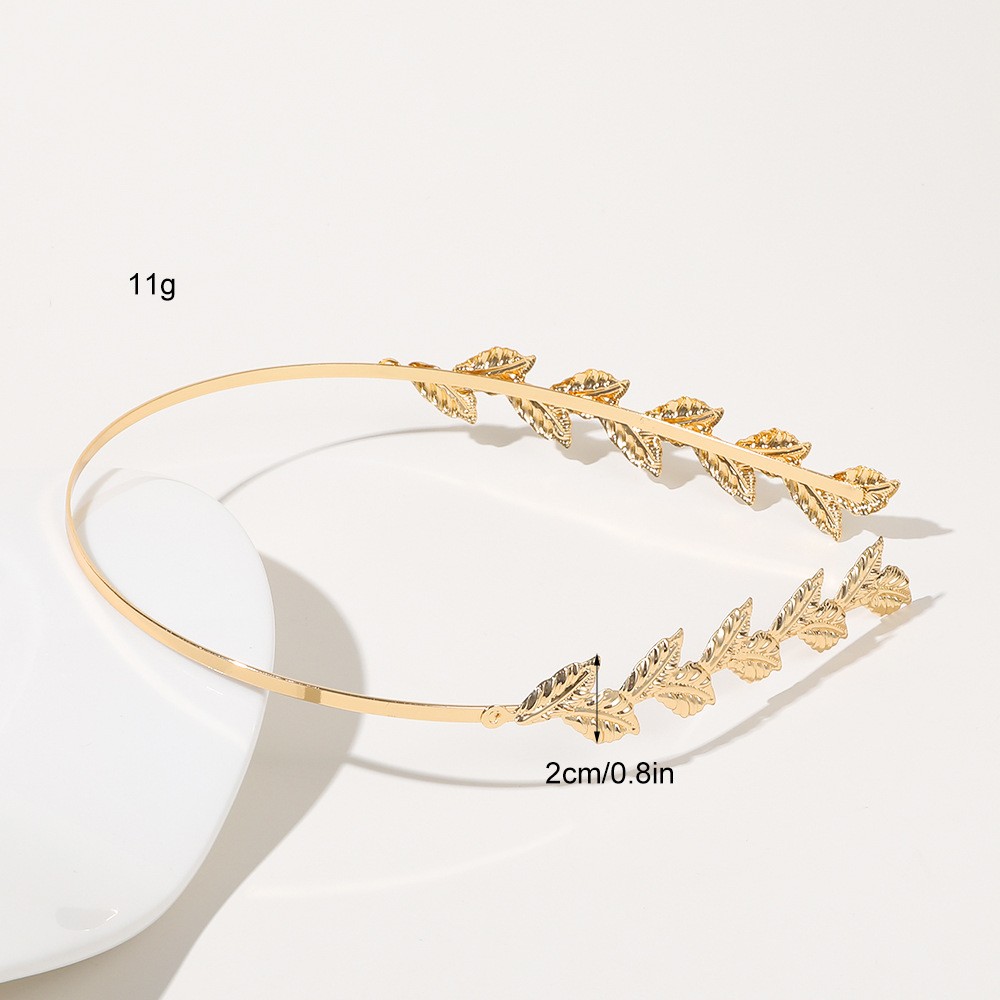 Metal Leaves Headband Bride Hair Clip Headdress