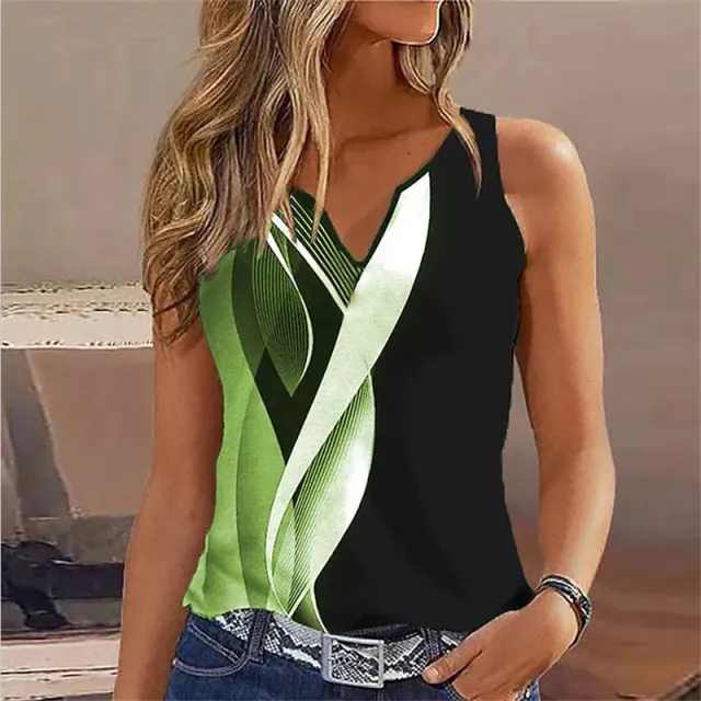 V neck Buttons Sleeveless 3D Digital Casual Loose Vest G45Z1474 Xl - Shop at LoveMi