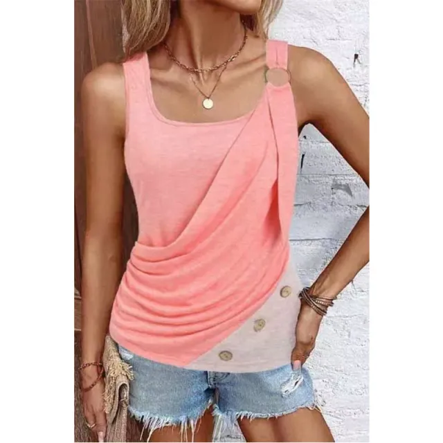 Fashion Women's Button Vest Camisole Pink - Shop at LoveMi