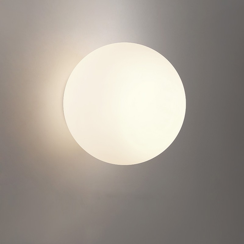 Modern Minimalist Milky White Glass Sphere Wall Lamp