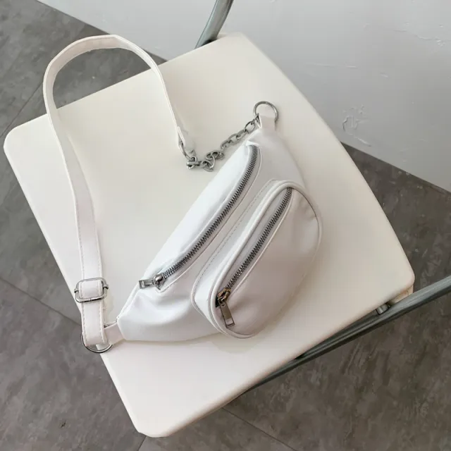 Chest Bag All match High grade Chain Messenger Bag Western Style Waist Bag Girl Fashion White - Shop at LoveMi