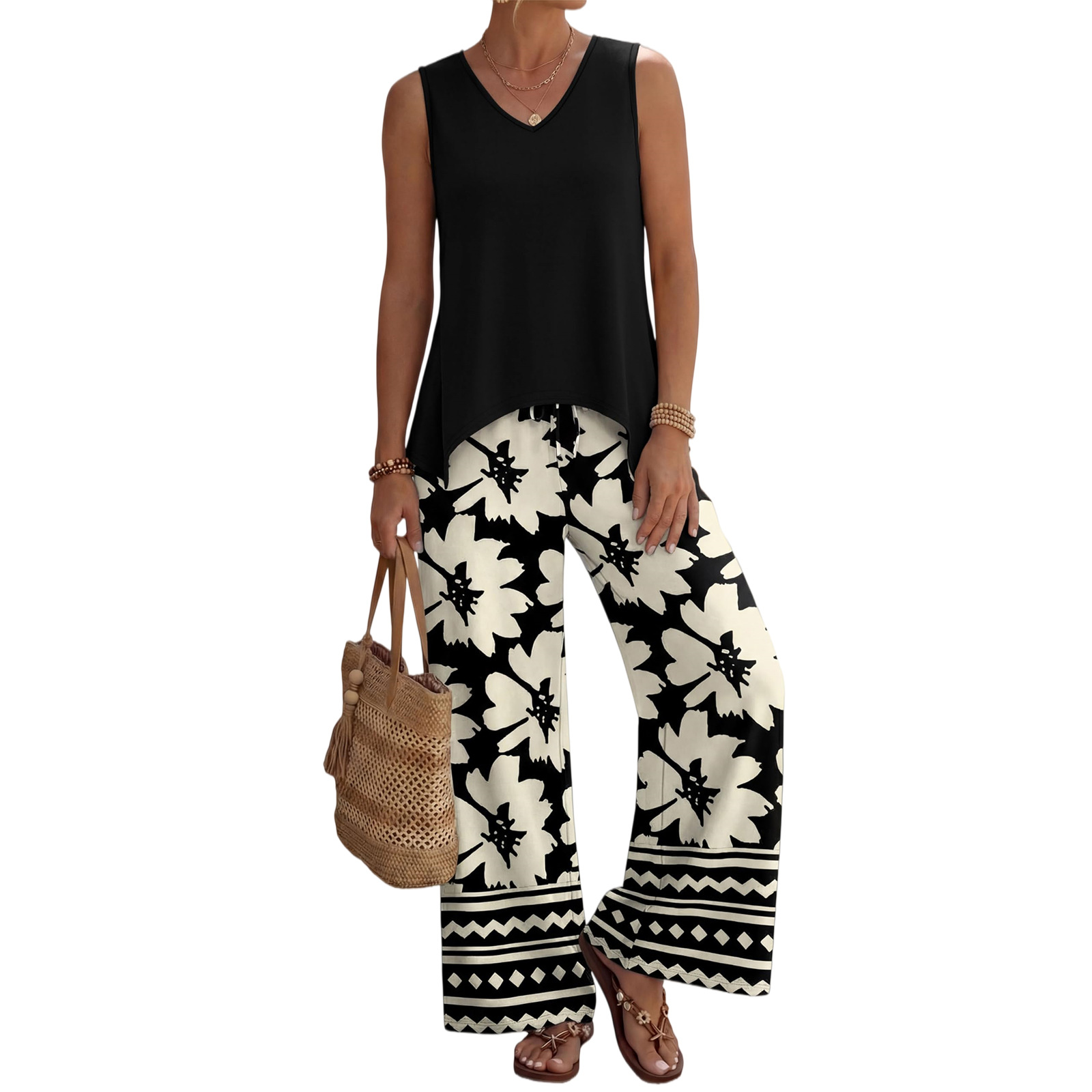 New Printed Vest And Pants Two-piece Set 5806e802 10d6 4958 B59e 8cee09f2c253
