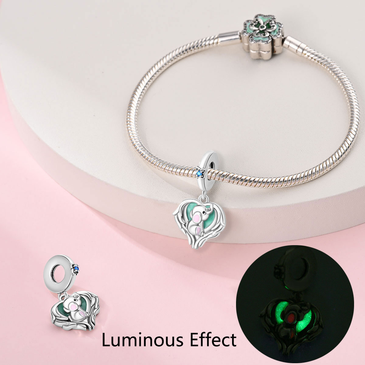 Cute Lucky Elephant DIY Bracelet With Glow-in-the-Dark Beads