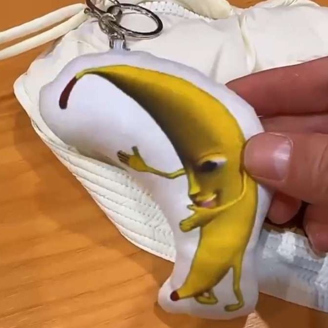A Big Banana Voiced Key Ring Cute Funny Creative Doll Package Pendant Girlfriends' Gift Plush Sound Pendant