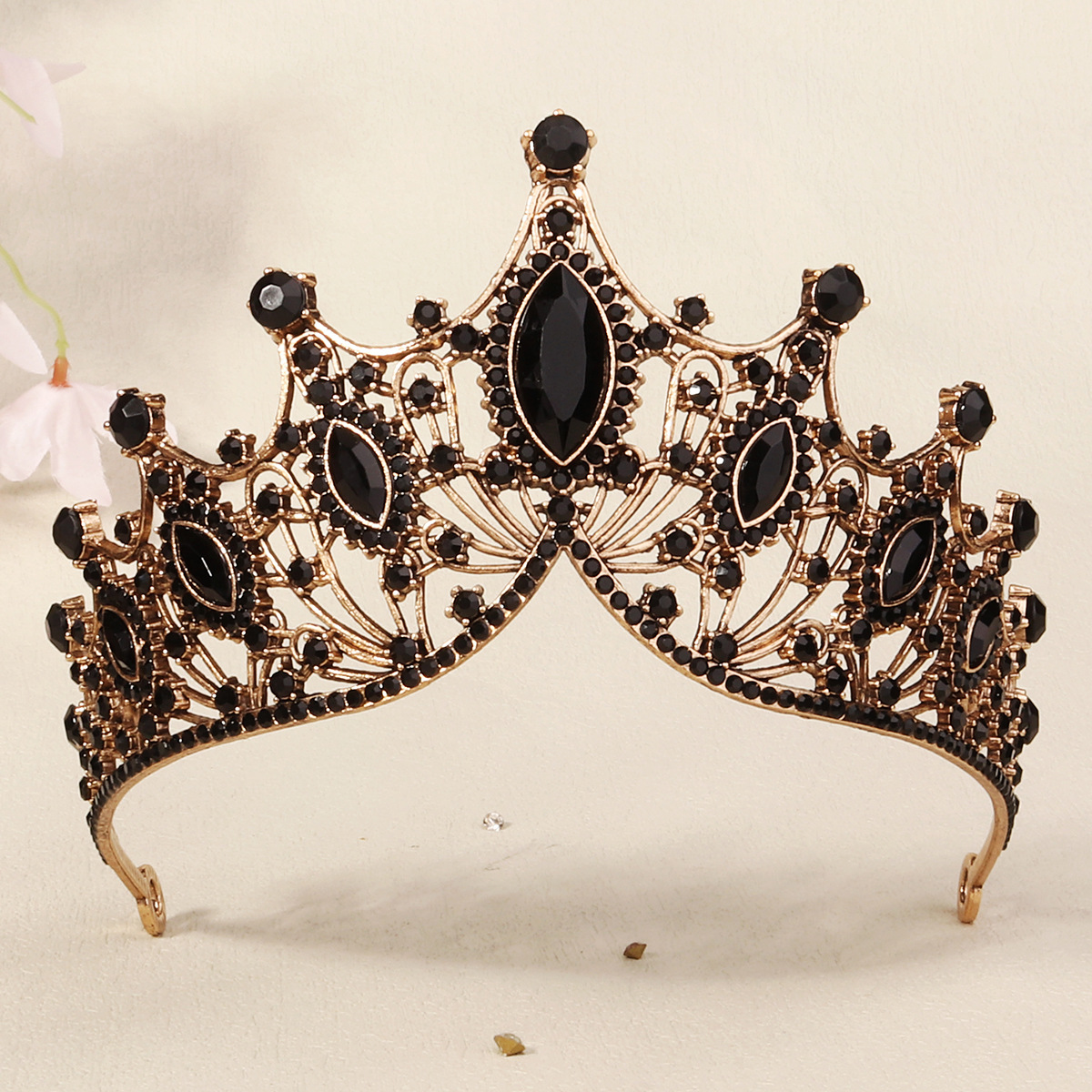 Dark High-end Alloy Rhinestone Crownstylish Headpiece — foto 7
